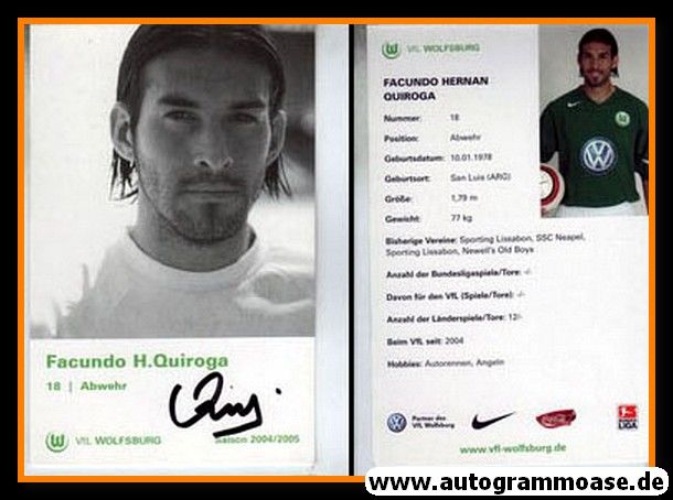 Autogramm Fussball | VfL Wolfsburg | 2004 | Facundo QUIROGA