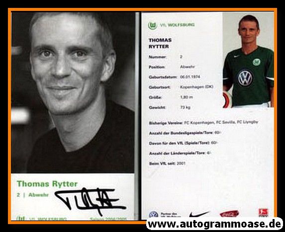 Autogramm Fussball | VfL Wolfsburg | 2004 | Thomas RYTTER