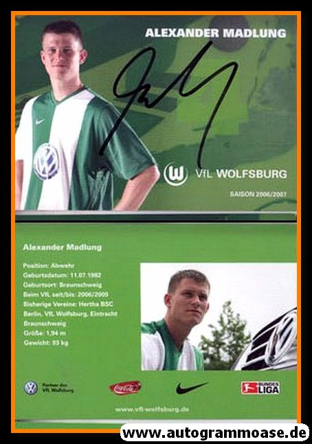 Autogramm Fussball | VfL Wolfsburg | 2006 | Alexander MADLUNG