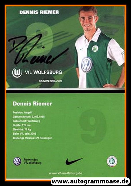 Autogramm Fussball | VfL Wolfsburg | 2007-2 | Dennis RIEMER