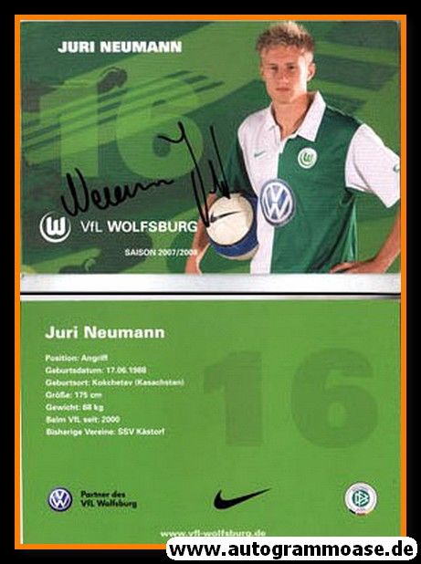 Autogramm Fussball | VfL Wolfsburg | 2007-2 | Juri NEUMANN