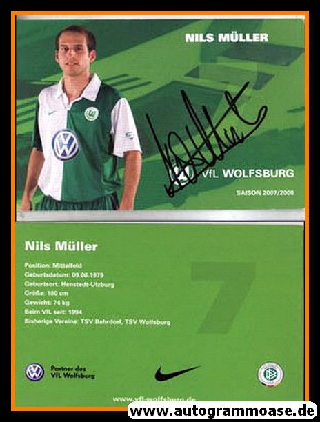Autogramm Fussball | VfL Wolfsburg | 2007-2 | Nils MÜLLER