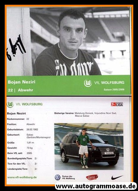 Autogramm Fussball | VfL Wolfsburg | 2005 | Bojan NEZIRI