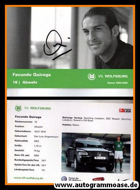 Autogramm Fussball | VfL Wolfsburg | 2005 | Facundo QUIROGA