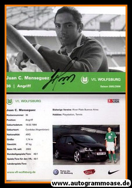 Autogramm Fussball | VfL Wolfsburg | 2005 | Juan MENSEGUEZ