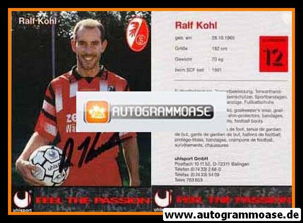 Autogramm Fussball | SC Freiburg | 1995 | Ralf KOHL