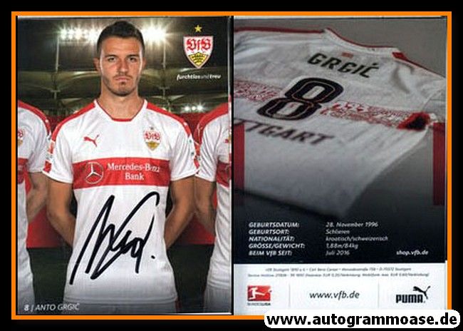 Autogramm Fussball | VfB Stuttgart | 2016 | Anto GRGIC