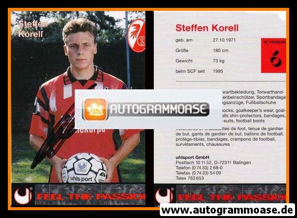 Autogramm Fussball | SC Freiburg | 1995 | Steffen KORELL