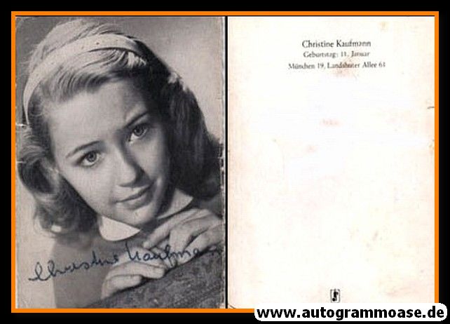 Autogramm Schauspieler | Christine KAUFMANN | 1950er (Portrait SW WS) KINDERSTAR