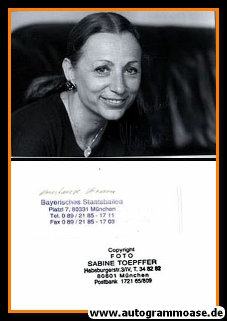 Autogramm Ballett | Konstanze VERNON | 1990er Foto (Portrait SW)