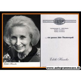 Autogramm Schauspieler | Edith HANCKE | 1990er (Portrait SW) Theaterclub