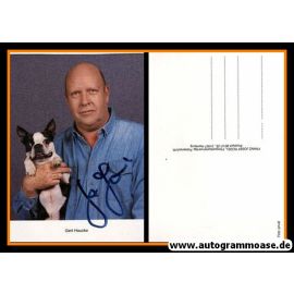 Autogramm Schauspieler | Gert HAUCKE | 1980er (Portrait Color mit Hund) Rüdel