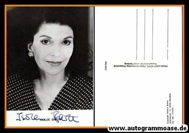 Autogramm Schauspieler | Isolde BARTH | 1980er (Portrait SW Rüdel)