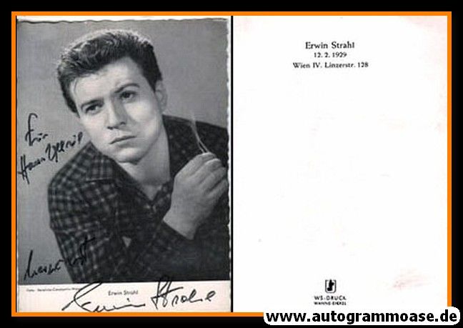 Autogramm Schauspieler | Erwin STRAHL | 1960er (Portrait SW) WS-Druck