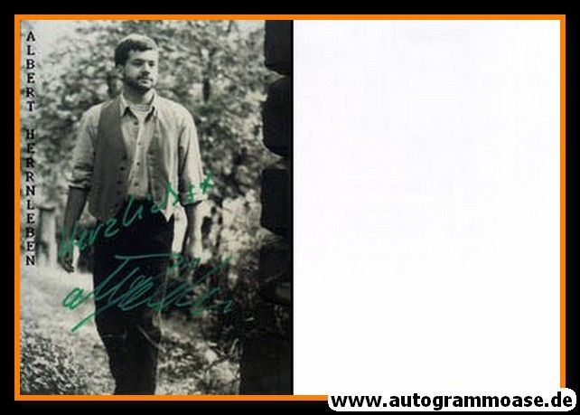 Autogramm Kabarett | Albert HERRNLEBEN | 2000er Foto (Portrait SW)