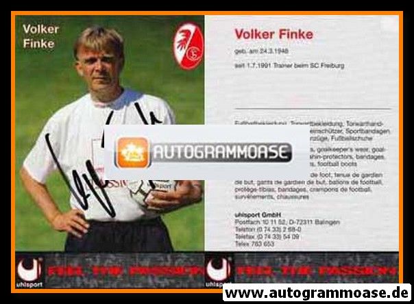 Autogramm Fussball | SC Freiburg | 1996 | Volker FINKE