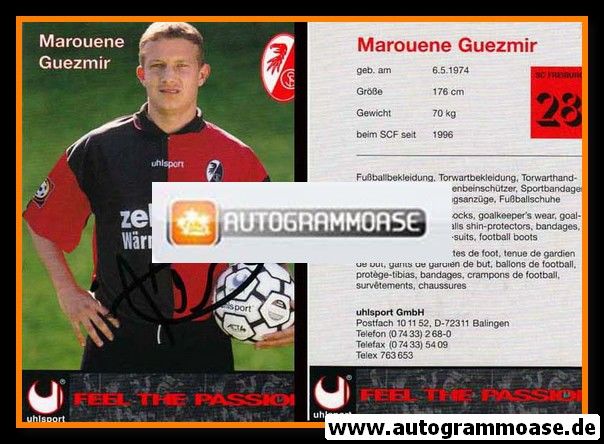 Autogramm Fussball | SC Freiburg | 1996 | Marouene GUEZMIR