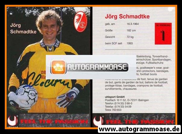 Autogramm Fussball | SC Freiburg | 1996 | Jörg SCHMADTKE