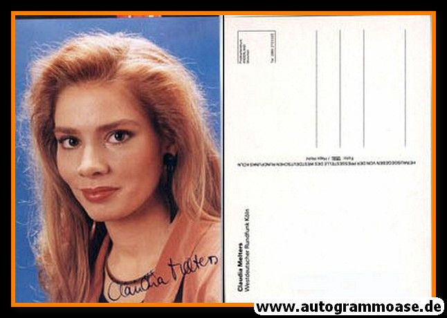 Autogramm TV | WDR | Claudia MELTERS | 1980er (Portrait Color) Hohl