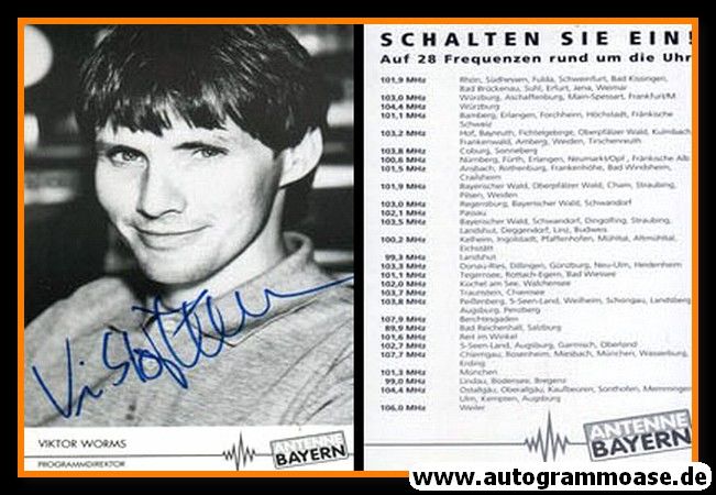 Autogramm Radio | Antenne Bayern | Viktor WORMS | 1980er (Portrait SW)