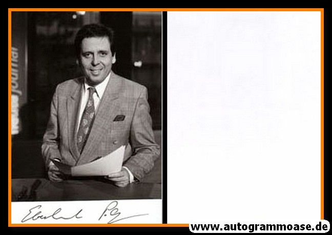 Autogramm TV | ZDF | Eberhard PILTZ | 1990er Foto "Heute-Journal" (Portrait SW)