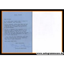 Autogramm Film (Frankreich) | Olivia DE HAVILLAND | 1980er (Brief)