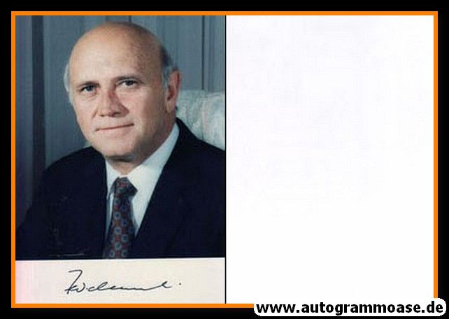 Autogramm Politik | Südafrika | Frederik Willem DE KLERK | Staatspräsident 1989-1994 | 1990er Foto (Portrait Color) 2