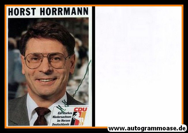 Autogramm Politik | CDU | Horst HORRMANN | 1990er (Portrait Color)