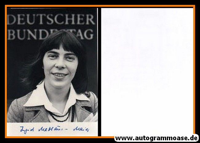 Autogramm Politik | SPD | Ingrid MATTHÄUS-MAIER | 1980er (Portrait SW)