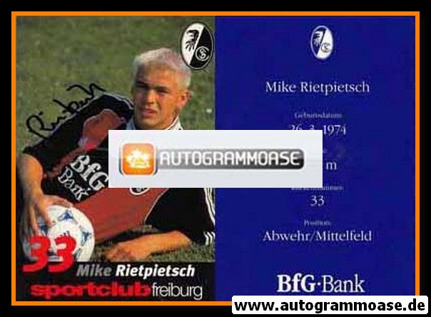 Autogramm Fussball | SC Freiburg | 1998 | Mike RIETPIETSCH