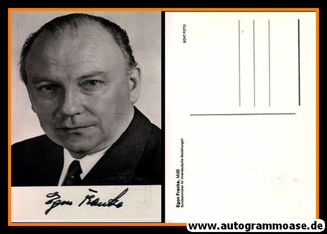 Autogramm Politik | SPD | Egon FRANKE | 1970er (Portrait SW) 3