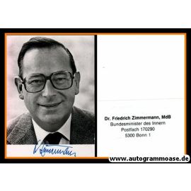 Autogramm Politik | CSU | Friedrich ZIMMERMANN | 1980er (Portrait SW) 2