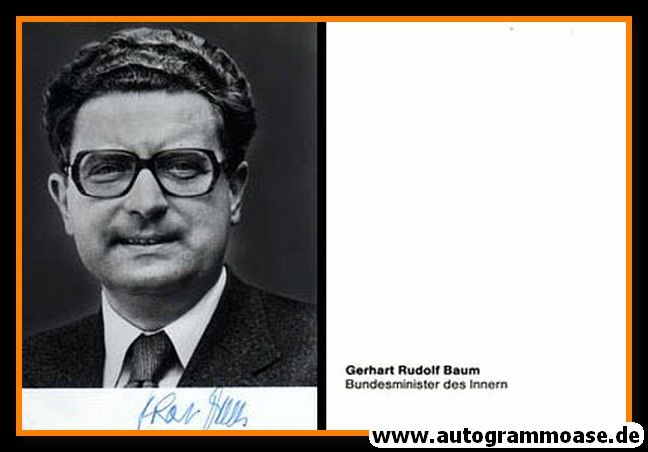 Autogramm Politik | FDP | Gerhart BAUM | 1970er (Portrait SW) 3