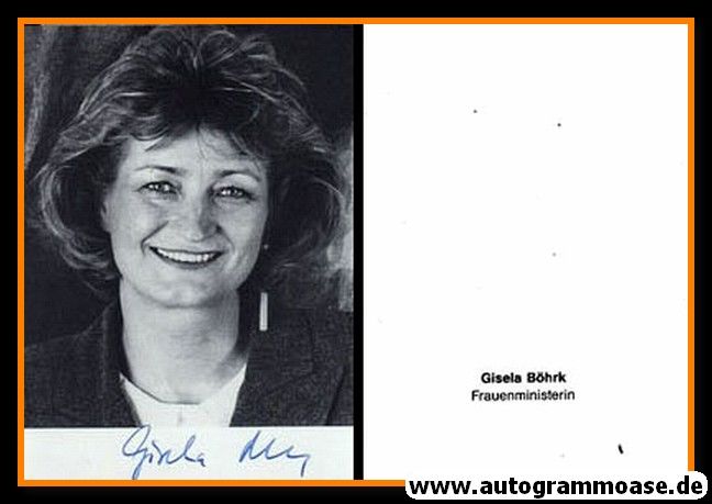 Autogramm Politik | SPD | Gisela BÖHRK | 1990er (Portrait SW)