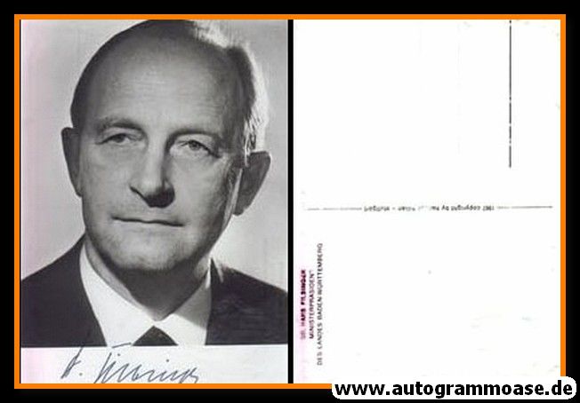 Autogramm Politik | CDU | Hans FILBINGER | 1960er (Portrait SW) 2