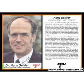 Autogramm Politik | CDU | Hans GEISLER | 1990er (Portrait Color) 