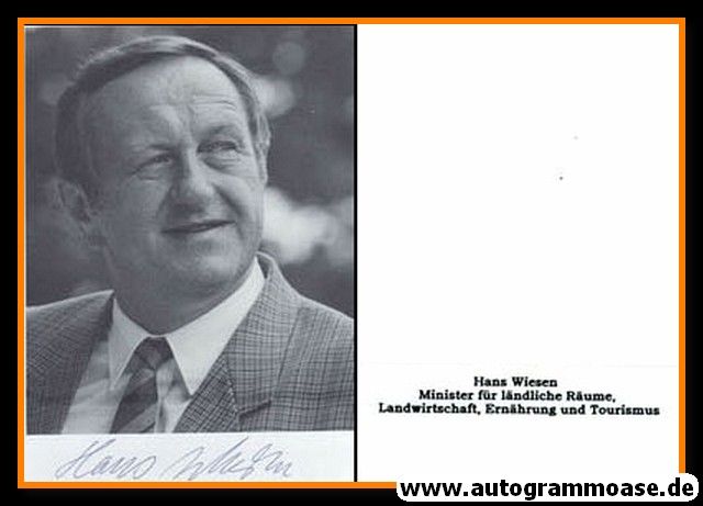 Autogramm Politik | SPD | Hans WIESEN | 1990er (Portrait SW)