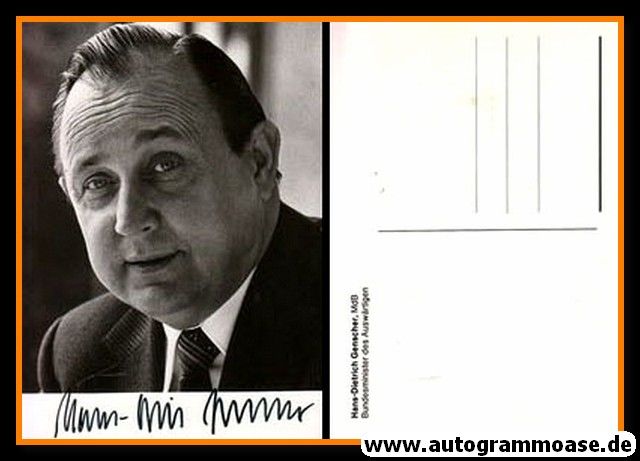 Autogramm Politik | FDP | Hans-Dietrich GENSCHER | 1970er (Portrait SW) 4