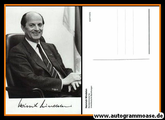 Autogramm Politik | CDU | Heinrich WINDELEN | 1970er (Portrait SW) 3