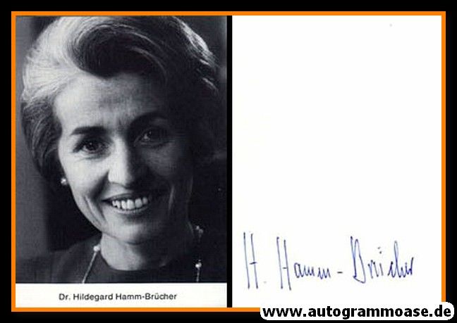 Autogramm Politik | FDP | Hildegard HAMM-BRÜCHER | 1970er (Portrait SW) 2