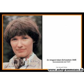 Autogramm Politik | FDP | Irmgard SCHWAETZER | 1980er (Portrait Color)