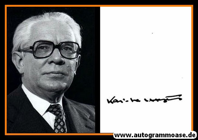 Autogramm Politik | CDU | Kai-Uwe VON HASSEL | 1970er Foto (Portrait SW)