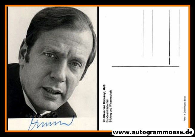 Autogramm Politik | SPD | Klaus VON DOHNANYI | 1970er (Portrait SW)