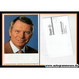 AK Wirtschaft | Manfred SCHNEIDER | 1990er (Portrait Color) + Visitenkarte BAYER