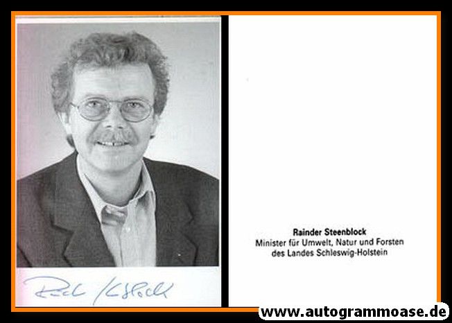 Autogramm Politik | GRÜNE | Rainder STEENBLOCK | 1990er (Portrait SW)