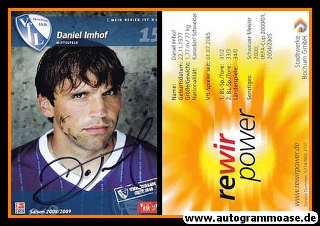 Autogramm Fussball | VfL Bochum | 2008 | Daniel IMHOF