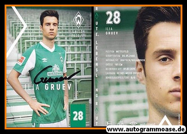 Autogramm Fussball | SV Werder Bremen | 2020 | Ilia GRUEV
