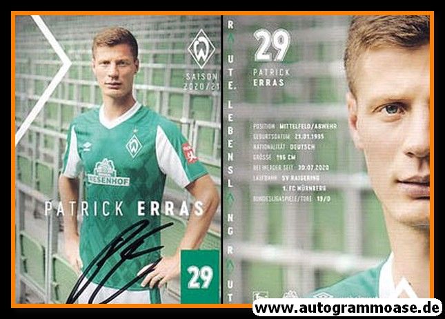 Autogramm Fussball | SV Werder Bremen | 2020 | Patrick ERRAS