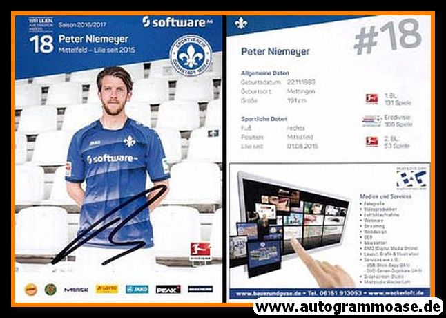 Autogramm Fussball | SV Darmstadt 98 | 2016 | Peter NIEMEYER