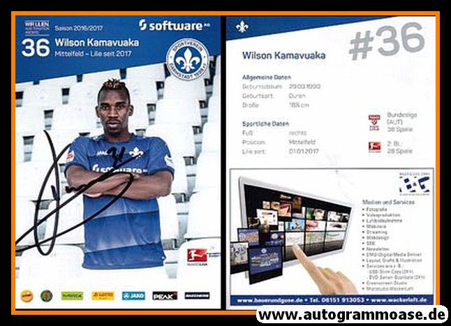 Autogramm Fussball | SV Darmstadt 98 | 2016 | Wilson KAMAVUAKA